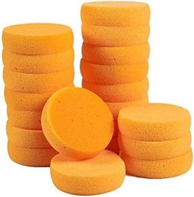 img 2 attached to 🧽 20-Pack of Round Synthetic Sponges for Arts and Crafts Supplies in Orange (3.5 x 3.5 x 1 in)