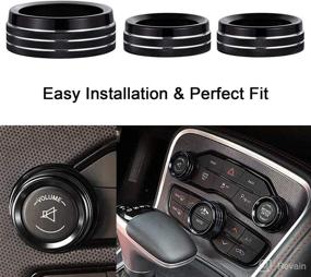 img 1 attached to 🔘 Eastyard Air Conditioner Switch CD Button Knob Cover - Premium Aluminum Alloy Trim Rings for Dodge Challenger Charger Chrysler 300 300s (Black) - Model EY-AIN0072BK