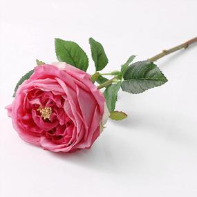 img 3 attached to 4 шт. Искусственные красные розы - UKELER Real Touch Austin Silk Flowers для домашнего декора, свадебной композиции и украшения вечеринки