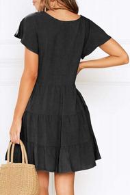 img 2 attached to Stylish And Comfortable: MITILLY Women'S Sleeveless V Neck Button Down Dress With Pockets For Summer