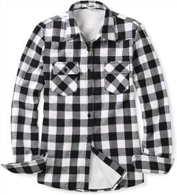 img 1 attached to OCHENTA Women'S Flannel Shirts Plaid Shacket, Long Sleeve Fleece Lined Shirt Jacket Winter Tops