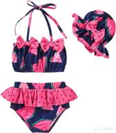 👙 aalizzwell toddler baby girls 3-piece bikini set with hat - stylish bathing suit for enhanced seo logo