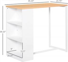 img 2 attached to Stylish And Practical HOMCOM Bar Table With 3-Tier Storage And Durable Metal Frame For Your Kitchen And Pub Needs - White