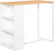 stylish and practical homcom bar table with 3-tier storage and durable metal frame for your kitchen and pub needs - white logo