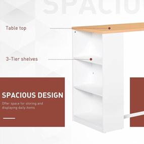 img 1 attached to Stylish And Practical HOMCOM Bar Table With 3-Tier Storage And Durable Metal Frame For Your Kitchen And Pub Needs - White