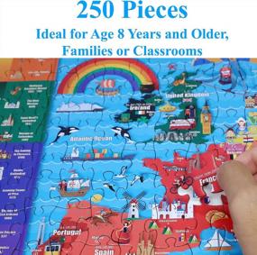 img 3 attached to Think2Master Colorful Map Of Europe 250 Pieces Jigsaw Puzzle Fun Educational Toy For Kids, School & Families. Great Gift For Boys & Girls Ages 8+ For Learning European History. Size: 14.2” X 19.3”