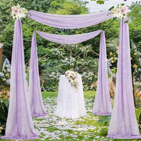 img 2 attached to Enhance Your Wedding Vibe With 6 Yards Of Light Purple Sheer Fabric Drapery For Wedding Arch And Ceiling Swag Decoration