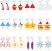 12 pairs cute & funny aesthetic earrings clip on sets for women girls - hypoallergenic non pierced jewelry by sailimue logo