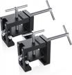 effortlessly install cabinets with neitra cabinet installation clamps - 2022 upgrade, durable all metal, flexible drill hole guide design, easy face frame installation - black, 2-pack logo