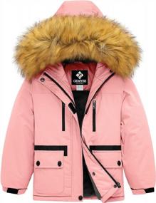 img 4 attached to GEMYSE Girls Waterproof Ski Snow Jacket Windproof Winter Fleece Hooded Jacket