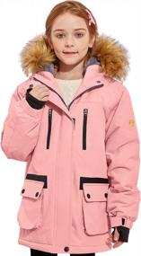 img 1 attached to GEMYSE Girls Waterproof Ski Snow Jacket Windproof Winter Fleece Hooded Jacket