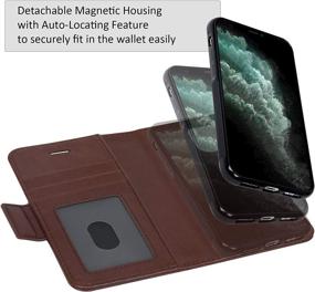 img 1 attached to 🚗 Navor Universal Car Mount & Detachable Magnetic Wallet Case with RFID Protection for iPhone 11 Pro [5.8 inch] - Vajio Series, Dark Brown [IP11PROVJKTDBR]