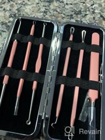 img 7 attached to JPNK NEW Pink Blackhead Remover Kit For Acne Blemish Removal, Whitehead Popping, Zit Extractor Tool Set With Leather Bag