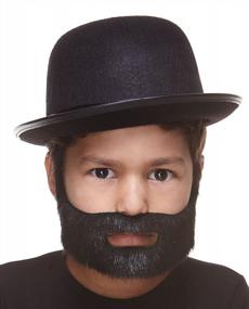 img 2 attached to Kids Fake Mustache Self Adhesive Short Boxed Beard Costume Accessory Black Color