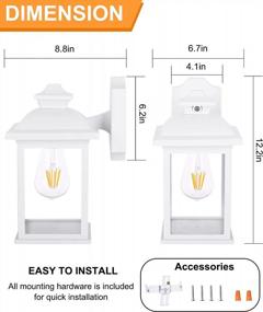 img 3 attached to FUDESY Dusk To Dawn Sensor Outdoor Wall Lanterns, Exterior Wall Sconce Porch Light Fixture With E26 Socket 3000K LED Edison Filament Bulb Included, Anti Corrosion Plastic Materials, White, FDS748EPSW