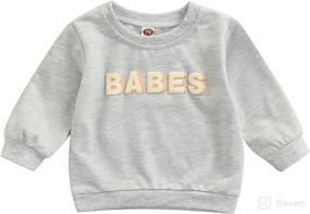 img 4 attached to Infant Clothes Letter Pullover Sweatshirt Apparel & Accessories Baby Boys