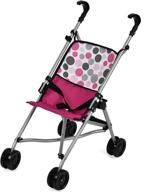 hauck pink dot doll stroller with umbrella, folds for storage and travel, accommodates 18" dolls logo