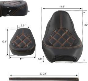 img 1 attached to Low-Profile Driver Seat Pillion Leather Passenger Pad Seat For Harley Street Glide Road King 2009-2019