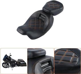 img 2 attached to Low-Profile Driver Seat Pillion Leather Passenger Pad Seat For Harley Street Glide Road King 2009-2019