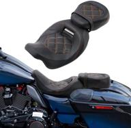 low-profile driver seat pillion leather passenger pad seat for harley street glide road king 2009-2019 logo