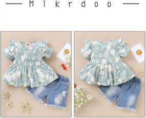 img 1 attached to Cute And Stylish Baby Girl And Toddler Summer Outfits With Ripped Denim Shorts Set