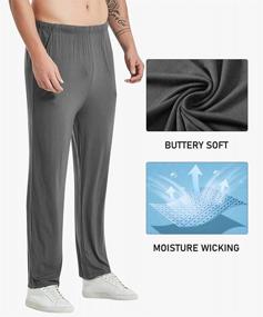 img 2 attached to Men'S Pajama Pants Sleepwear Drawstring Elastic Waist Casual Lounge PJs With Pockets