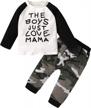 adorable baby boy outfit: 2pcs letter print t-shirt and camouflage pants for fall/winter logo