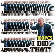 🔵 pack of 100 biden i did that stickers - left-pointing joe biden funny decals for car bumper, gas pump, motorcycle helmet, laptop, and window - waterproof & reflective biden humor stickers логотип