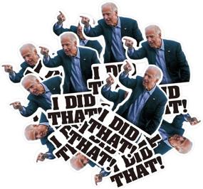 img 3 attached to 🔵 Pack of 100 Biden I Did That Stickers - Left-Pointing Joe Biden Funny Decals for Car Bumper, Gas Pump, Motorcycle Helmet, Laptop, and Window - Waterproof & Reflective Biden Humor Stickers