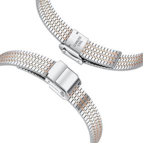 img 2 attached to 📿 Mtozon Stainless Steel Bands: Stylish Replacement Straps for Fitbit Inspire 2/ Inspire/HR - Women's and Men's Silver, Black, Rose Gold Options