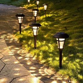 img 4 attached to Stylish And Durable Solpex Solar Pathway Lights: Illuminate Your Outdoor Space With 6 Pack Of Bronze Finished, Waterproof Lights For Lawn, Patio, Yard, Garden, Pathway And Driveway
