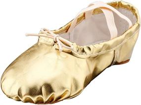 img 4 attached to MSMAX Girls Ballet Dancing Shoes Girls' Shoes ~ Flats