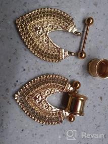 img 7 attached to Stylish And Trendy SUPTOP Dangle Plugs: Gold Ear Gauges From 2G To 1 Inch For Women And Girls