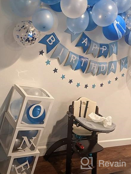 img 1 attached to 78Pcs Boys 1St Birthday Decorations Kit With Balloon Boxes, Crown, Happy Birthday Banner And Highchair Banner For Baby First Bday Party review by John Clarey