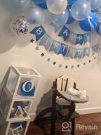 картинка 1 прикреплена к отзыву 78 шт., комплект украшений на 1 день рождения для мальчиков с коробками для воздушных шаров, короной, баннером с днем ​​рождения и баннером на стульчике для первого дня рождения ребенка от John Clarey