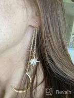 img 1 attached to Stylish Dangle Earrings for Women and Girls - Fashion Jewelry Featuring Moon, Stars, and Sun in Gold and Silver Finish review by Gloria Mesa