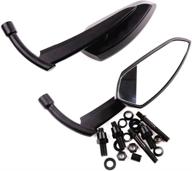 universal motorcycle rear view side mirrors - black | free adapters | fits most motorcycles with m8 or m10 adapters логотип