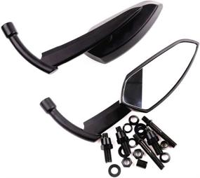 img 4 attached to Universal Motorcycle Rear View Side Mirrors - Black | Free Adapters | Fits Most Motorcycles with M8 or M10 Adapters