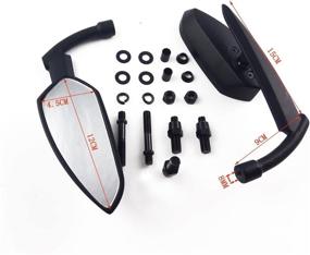 img 2 attached to Universal Motorcycle Rear View Side Mirrors - Black | Free Adapters | Fits Most Motorcycles with M8 or M10 Adapters