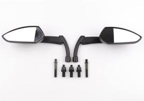 img 3 attached to Universal Motorcycle Rear View Side Mirrors - Black | Free Adapters | Fits Most Motorcycles with M8 or M10 Adapters