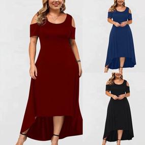 img 1 attached to Plus Size Lace Maxi Dress For Women: Elegant Wedding Guest Dresses With Short Sleeves, Crewneck And Off-The-Shoulder Options Available