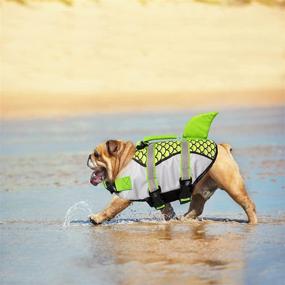 img 1 attached to 🦈 AIITLE Dog Life Jacket: Fashionable Shark Pet Floatation Vest for Enhanced Safety and Style in the Water