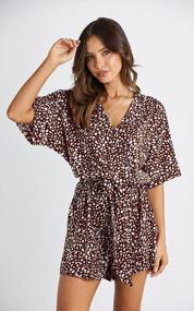 img 2 attached to PRETTYGARDEN Women'S Leopard Print Romper With Pockets - Casual 3/4 Sleeve Wrap Jumpsuit With Oversized Fit And V-Neckline