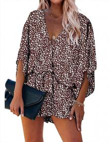img 4 attached to PRETTYGARDEN Women'S Leopard Print Romper With Pockets - Casual 3/4 Sleeve Wrap Jumpsuit With Oversized Fit And V-Neckline
