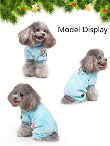 img 1 attached to 🎅 Cozy Christmas Dog Pajamas: Vehomy Snowman Patterned Coral Fleece Pet Winter Onesies