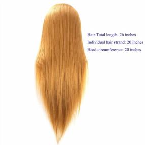 img 3 attached to Synthetic Hair Mannequin Head For Styling Practice And Cosmetology Training With Stand - 26 Inches Blonde HX2701 For Braiding And Little Girls