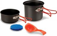 compact and durable: stansport hard anodized aluminum cook set for solo camping logo