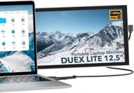 💻 duex portable monitor: upgraded laptop companion with 12.5" display, 1080p resolution and lightweight design in white logo