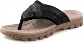 img 4 attached to Men'S Outback Faux Leather Sandal By Slack - Perfect For Summer!