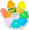 7 day pill organizer with moisture and light protection for vitamins and medications - portable travel pill box with reminder functionality logo